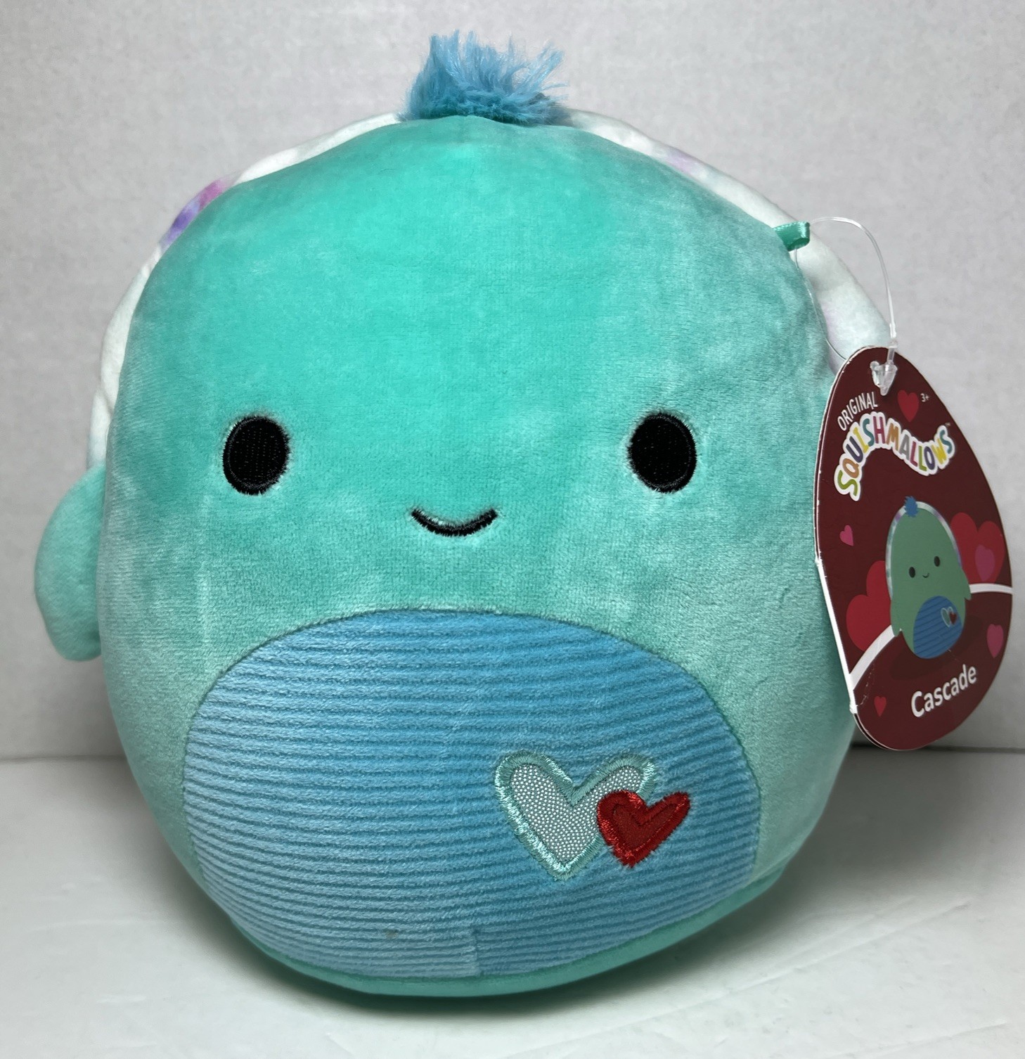 Squishmallows Cascade The Sea Turtle Valentines Squad 7.5” Plush Toy Creased Tag