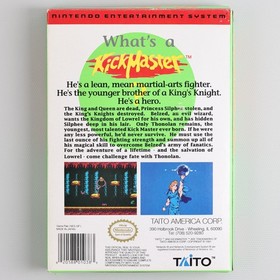 Kick Master NES Nintendo Game/Box/Manual - Authentic/Cleaned/Tested