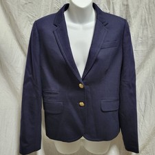 J. Crew Classic Wool Schoolboy Blazer Sz 6 Navy Blue 28233 Gold Buttons Lined