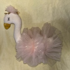 FAO Schwarz Petit Bon Swan Stuffed Animal Soft Pink Tutu 11" Baby Girl Plush