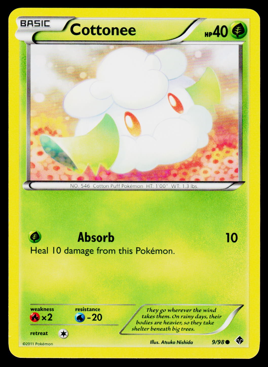 Cottonee 9/98 Common Emerging Powers Pokemon LP