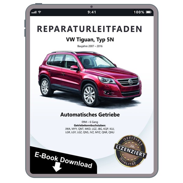 VW Tiguan 5N 2007-2016 6 Gang Automatikgetriebe 09M Werkstatthandbuch PDF Datei-image