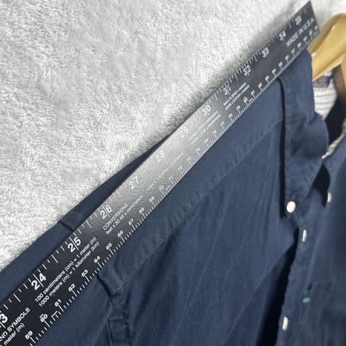 Tommy Hilfiger Golf Shirt Mens Large Button Down Lightweight Navy Blue EMB - Picture 7 of 7