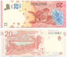 ARGENTINA NOTE 20 PESOS (2020) SANDLERIS-MICHETTI SUFFIX C B# 5006 P 361 UNC