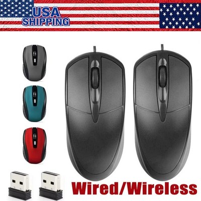 Wired/Wireless Optical Mouse Mice2.4GHz USB Receiver For Laptop Computer DPI