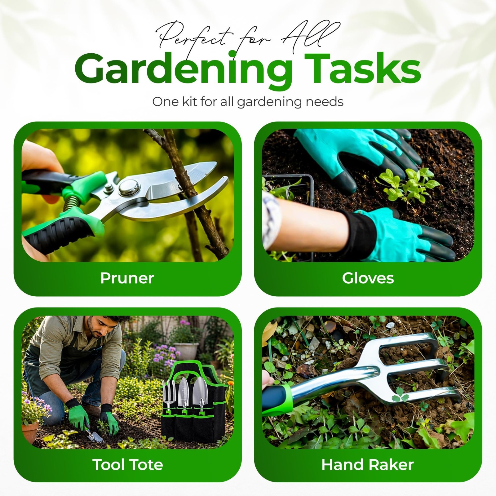 8-Piece Gardening Tools Set with Bag - Heavy Duty Stainless Steel, Ergonomic Han alternate view 5