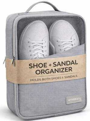 Unisex Small Gray Waterproof Sneaker Travel Storage Case Bag Pocket Holder