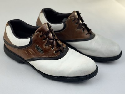 FootJoy Golf Shoes Mens 10.5 Cleats Brown White Leather  display picture 1