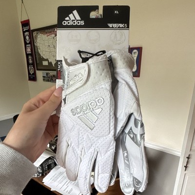 adidas Freak 5 Full Finger Football Gloves Synthetic White/Silver XL Pair