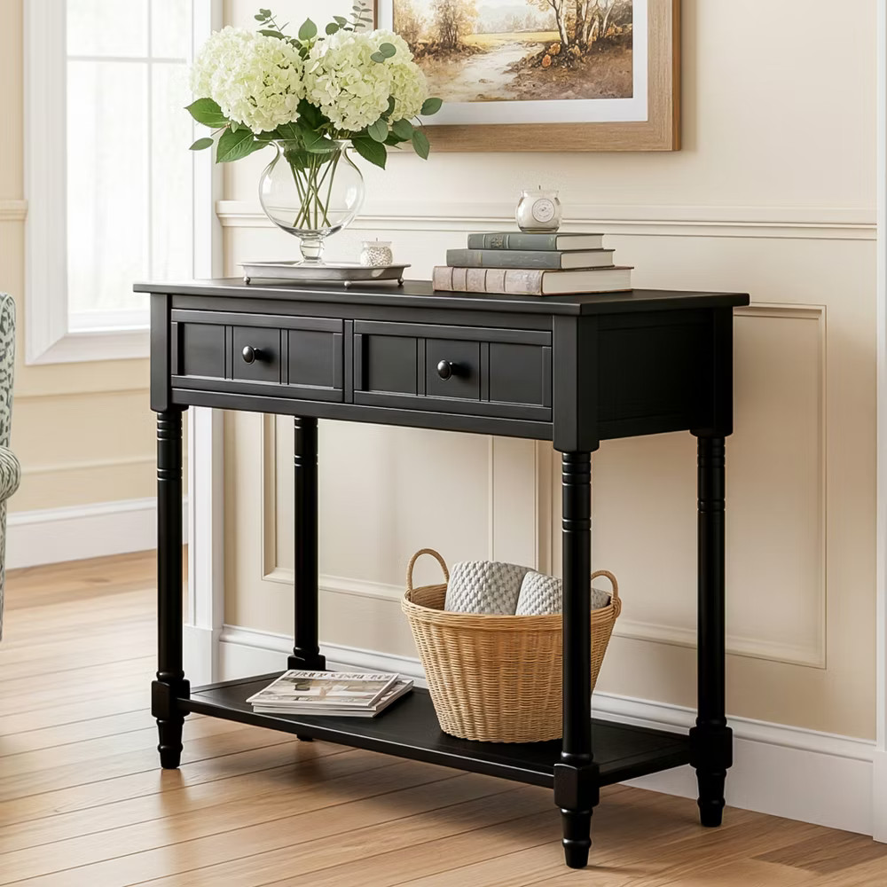 GDFStudio Darren Traditional Entryway Console Table with 2 D