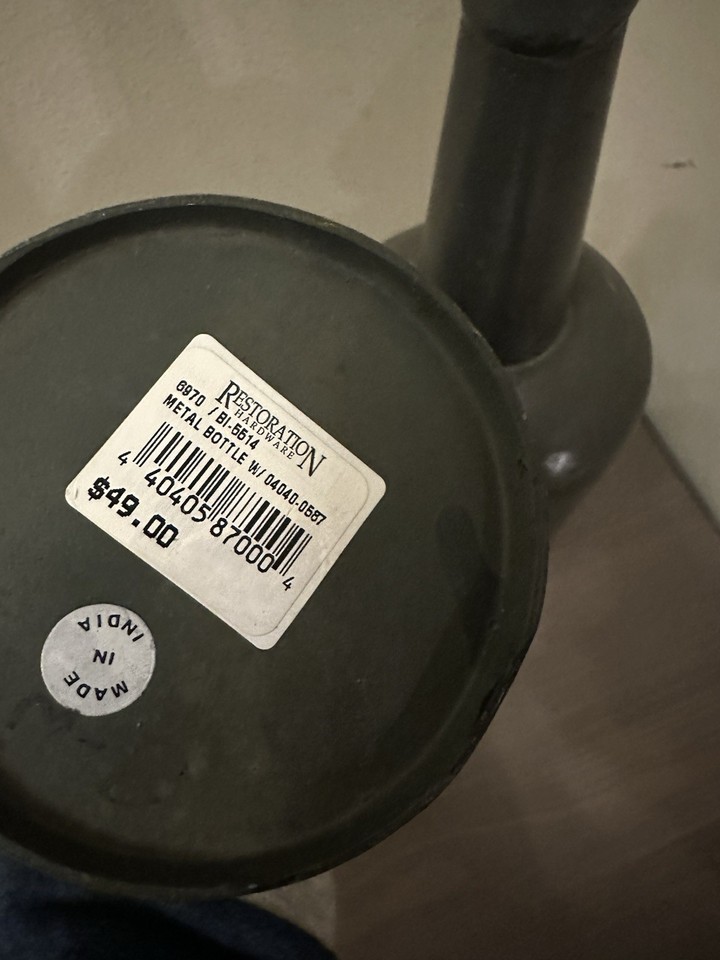 Best Lock Handle Set 2 Restoration Hardware Metal - Bottle Shaped - Vases Silver Tone | eBay