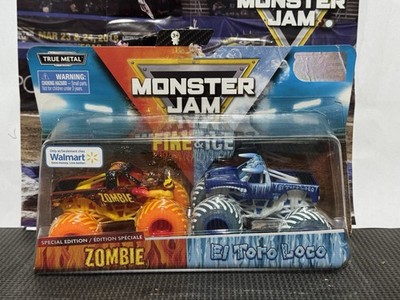 Monster Jam 2 Pack El Toro Loco Vs Zombie 1/64 Fire Ice Walmart Series Original
