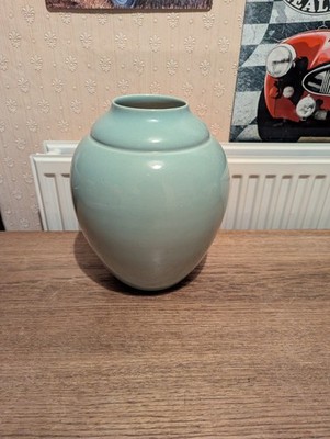 Vintage Pearsons of Chesterfield große Eierschalenvase blau Stufen