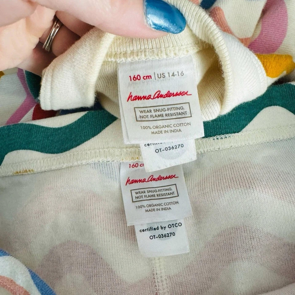 Пижамный набор Hanna Andersson из разноцветного органического хлопка для девочек размер 14-16 - Изображение 3 из 4