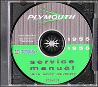 1955-1956 Plymouth Reparaturhandbuch Auf CD ROM 55 56 Plaza Savoy Fury Belvedere
