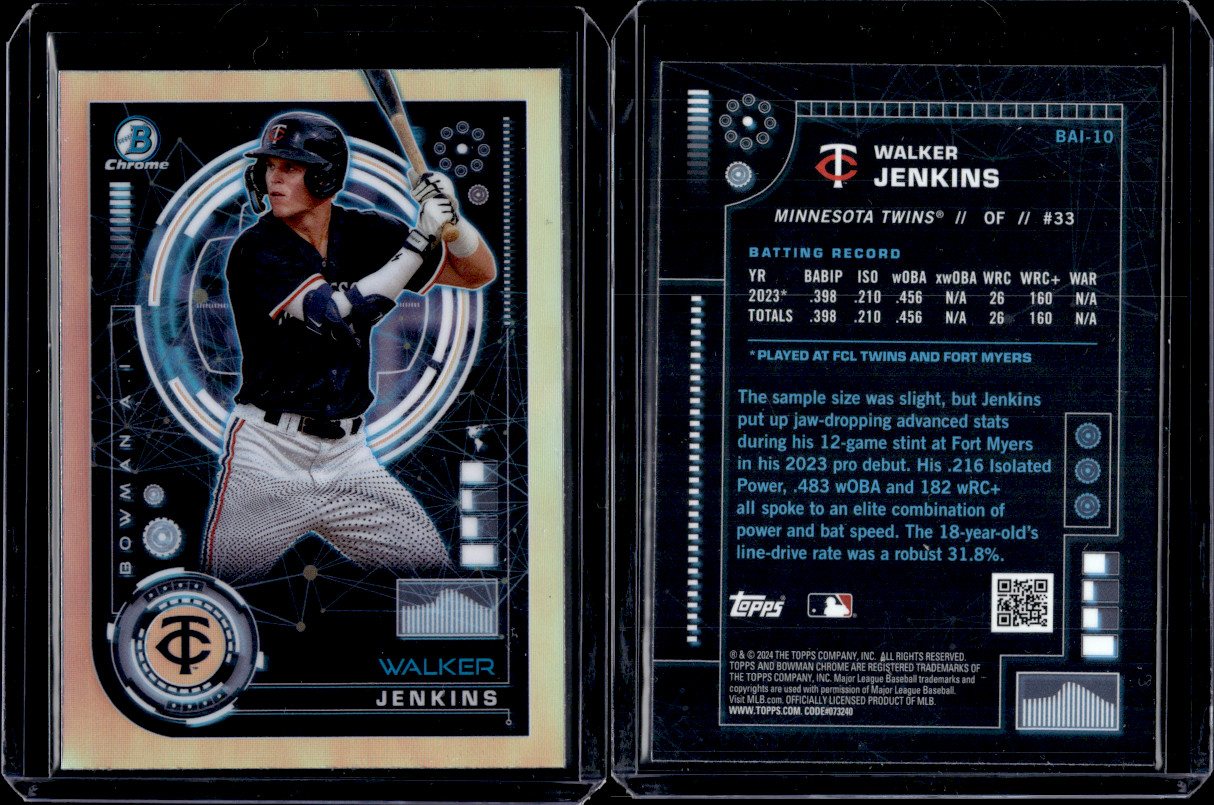 2024 Topps Bowman Baseball Bowman AI #BAI-10 Walker Jenkins