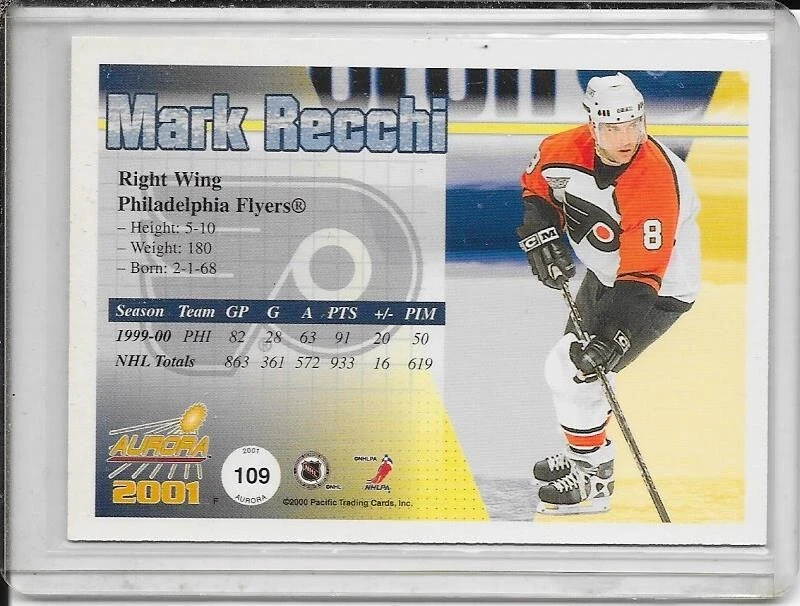 2000-01 Aurora Mark Recchi Premiere Date # 109 #d/50 - Image 2 of 2