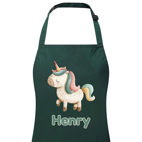 Personalisierte wasserdichte Kinderschürze mit beliebigem Namen Einhorn. Basteln Backen Kochen Junge Mädchen - Bild 12 von 12