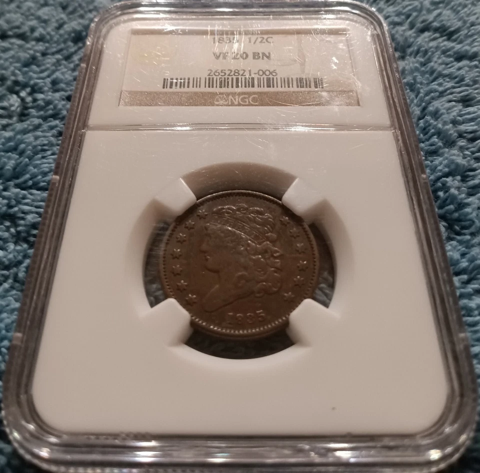 1835 Half Cent, NGC Very Fine, VF-20 - Image 2 of 3
