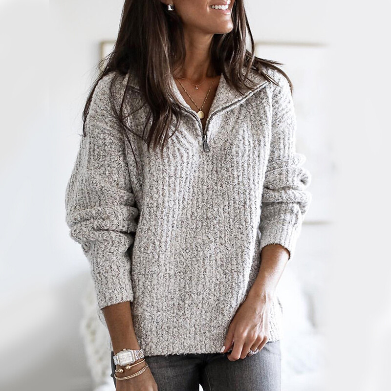 Pullover mit reißverschluss damen Clearance