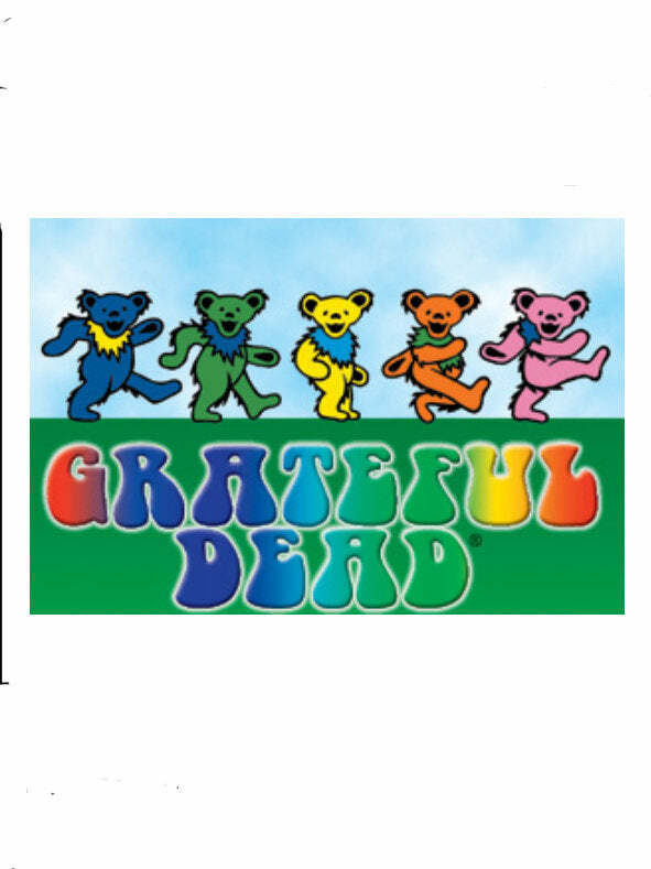 Grateful Dead Magnet - Jerry Bears Dancing on GD Grass - 4x3