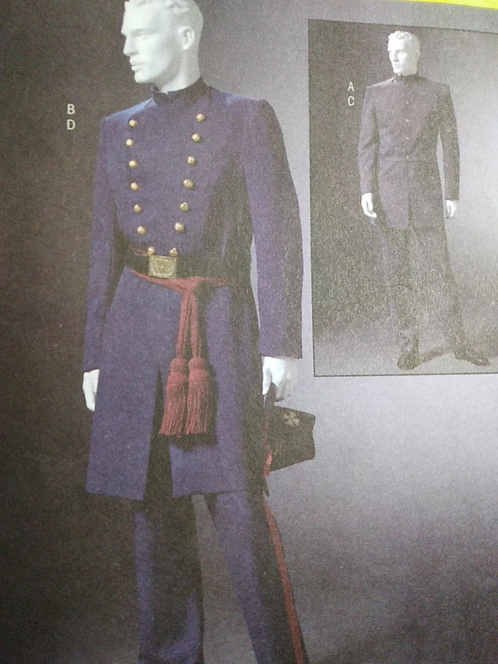 Civil War Military Suit Mens S M L Costume McCalls M4745 Sewing Pattern General - Image 2 of 4