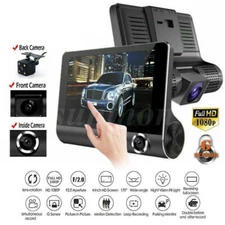 Dash CamTouch Screen 4 in 1080P 3 Lens Car DVR Recorder Front and Rear Camera