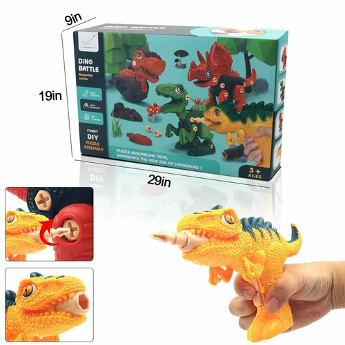 Take Apart Dinosaur Building Toys for 4 5 6 7 Year Old Boys Kids Electric Drill - Picture 2 of 12