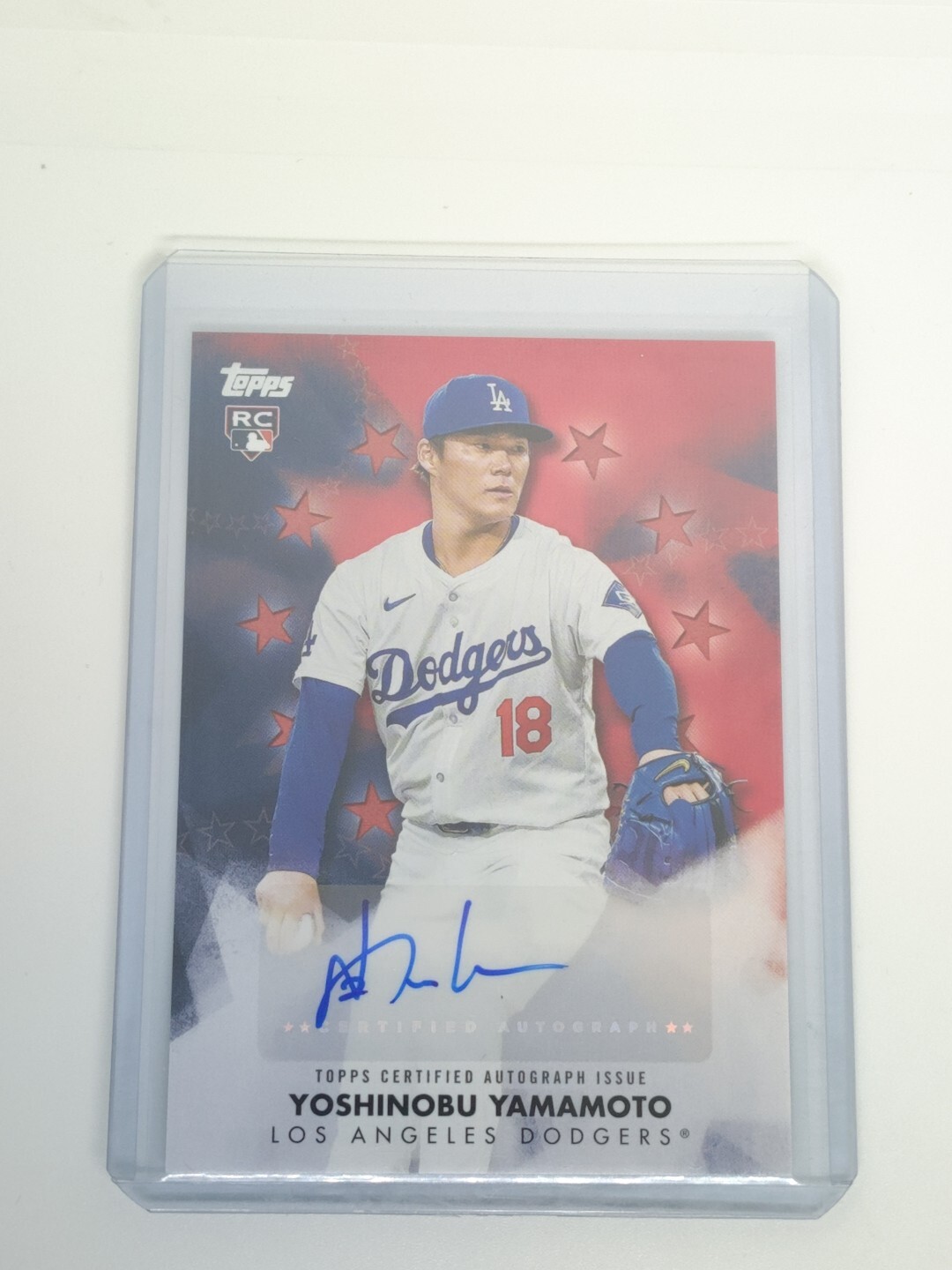 2024 Topps Update - Yoshinobu Yamamoto - Red Baseball Stars Auto #d /25 Dodgers