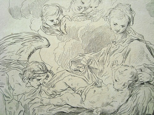 Matthias Oesterreich (1716-1778) Jesus Krippe Maria wunderschöne Radierung 1752 - Picture 3 of 6