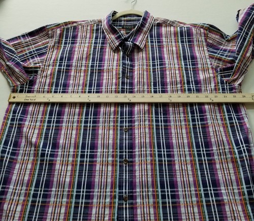 Harold Powell Button Up Shirt Men’s 2XL XXL Multicolor Plaid Long Sleeve Pocket - Picture 6 of 9