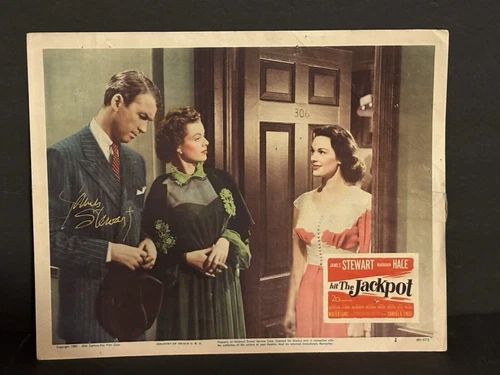 JAMES STEWART THE JACKPOT COLORFUL VINTAGE 1950 SIGNED AUTOGRAPH LOBBY CARD