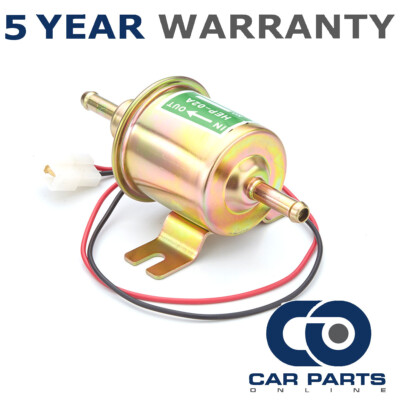 12V Universal Electric Facet-Style Positive Earth Fuel Pump For Car, Van, Boat, Tractor