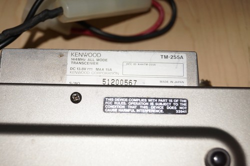 Kenwood TM-255A All Mode VHF 144 MHz 2 Meter Transceiver w/DC Cable Mic - Photo 7/12