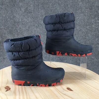 Crocs Boots Junior 4 Classic Neo Puff Winter Blue Quilted Comfort Ankle 207684