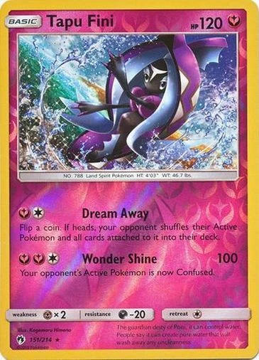 Carta Pokémon Lendário Tapu Fini Trovões Perdidos no Shoptime