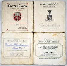 Rare Set of 4 Art And Stone Marble Bordeaux Red Wine Coasters Made in USA