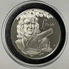 1976 Isaac Newton Proof Sterling Coin 92.5% Silver Rare Collectible Round Medal