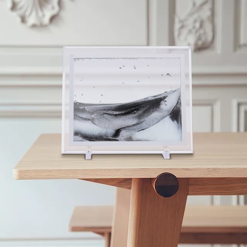Moving Sand Flowing 3D Dynamic Glass Frame Quicksand Painting Hourglass Home Art