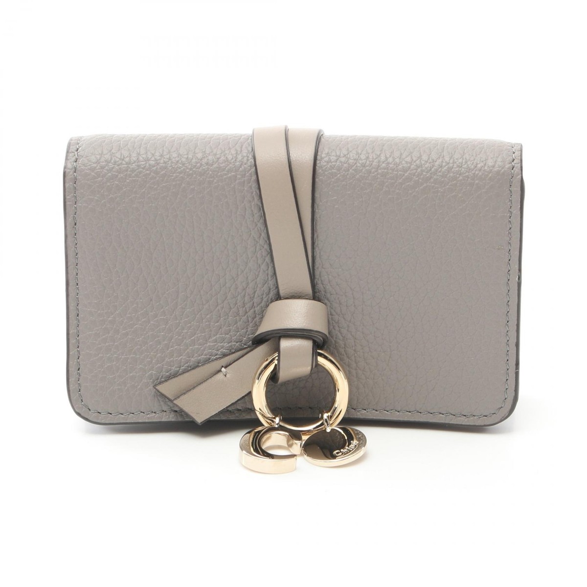 ★Chloe★ Alphabet Flap Card Holder Cement Pink CHC21WP015F5 Chloé Alphabet Card Holder In Grained Leather in Cement pink