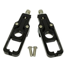 Black Rear Axle Chain Adjusters Tensioner Kit For KAWASAKI Ninja ZX10R 2011-2015