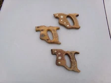 Hand Saw Handle Warranted Superior Lot of 3 Vintage Woodworking Tools