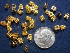 40 Gold plated post butterfly earring backs earring clutches ear nuts fpe001a