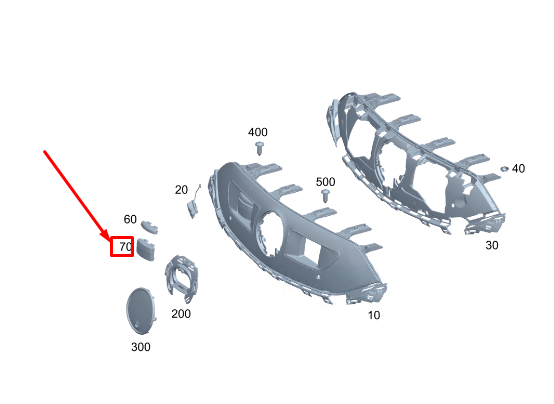 Neu MERCEDES-BENZ EQS V297 Kühlergrillverkleidung außen rechts A2978885600
