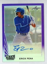 Erick Pena 2020 Leaf Metal Draft Auto Rookie Serial #d 7/25 