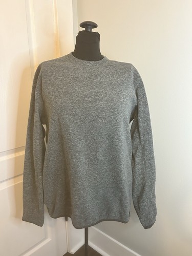 Eddie Bauer Men’s M Grey Fleece Under Layer Lightweight Long Sleeve Pull Over