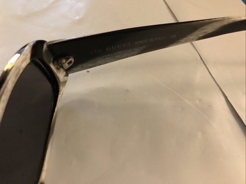 Vintage Gucci GG 2450/S Rectangle Sunglasses - Black & White Horn Frame- LT3150 - Picture 6 of 8
