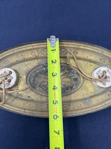 ANTIKE GEPRÄGTE BÜNDIGE HALTERUNG ZWEI LICHTER DECKENLEUCHTE ORIGINALFARBE - Bild 11 von 16