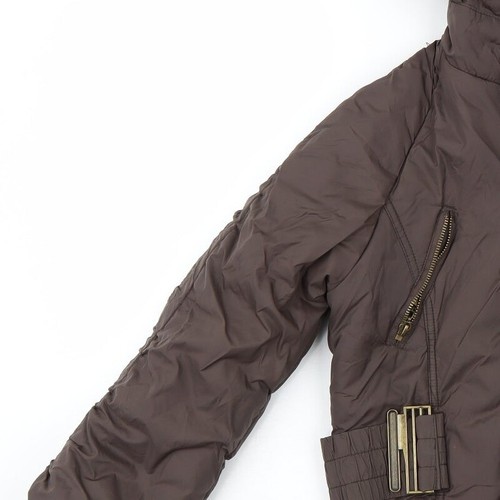 Denim & Co. Womens Brown Windbreaker Coat Size 10 - Picture 9 of 12