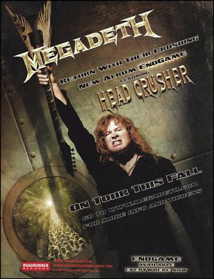 Megadeth 2009 Endgame 8 x 11 ad Dave Mustaine Angel of Deth Dean Guitar
